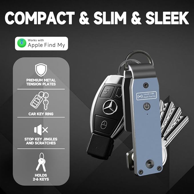 Key Organizer Men's Keychains with Smart Tracker, Key Finder, Compact Key Holder -Minimalist Key Case Metal Car Key Chain