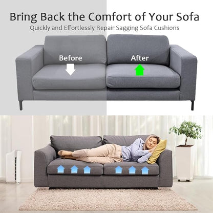 Couch Cushion Supports for Sagging Seat 22'' x 22'' High Density 40D Curved Foam Sofa Cushion Support Under The Saggy Pads Firmer Foam Lifters for Saggy Couch (Grey (Set of 1), 22 Inch * 22 Inch)