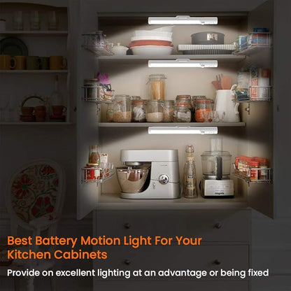 Under Cabinet Lighting,Wireless Led Closet Light Battery Powered Motion Sensor Light 21 LED Bulb Magnetic Stick-on Night Light Bar for Kitchen, Stairway, Wardrobe,Hallway - 2 Pack