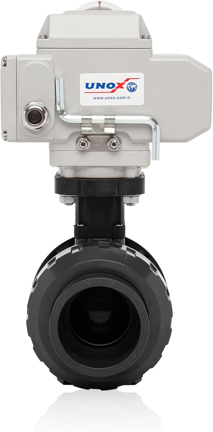 Unox 110V AC Electric Actuated Ø20 (1/2") U-PVC Ball Valve, Motorized Ball Valve For Water - PN16