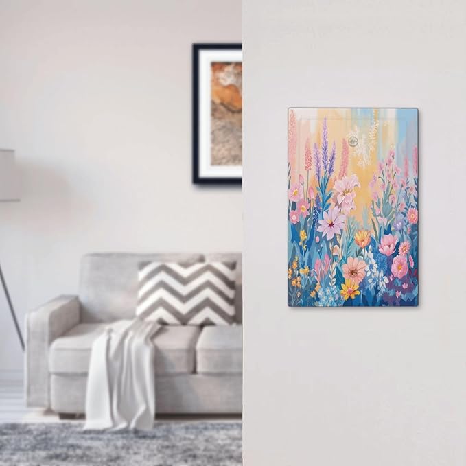 Light Switch Cover Plate Colorful Watercolor Flowers Wildflower Plants 1 Gang No Device Blank Wall Plate Electrical Outlet Cover Decorative Switch Plate Covers for Bathroom Home Decor