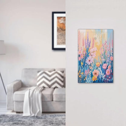 Light Switch Cover Plate Colorful Watercolor Flowers Wildflower Plants 1 Gang No Device Blank Wall Plate Electrical Outlet Cover Decorative Switch Plate Covers for Bathroom Home Decor