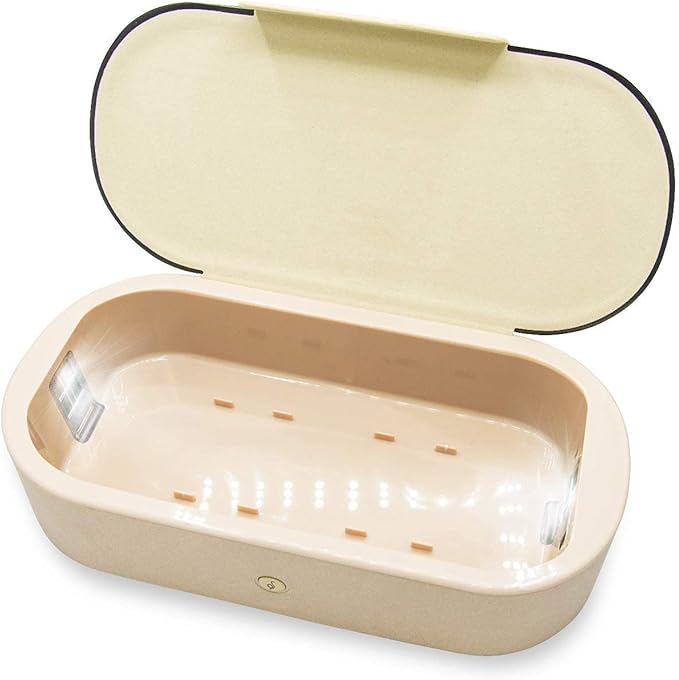 Sonix Beyond UV+O3 Sanitizer Box and Universal Charger UV and Ozone Disinfector for Phone, Mask, Makeup Brush, Nail Tool (Gold)