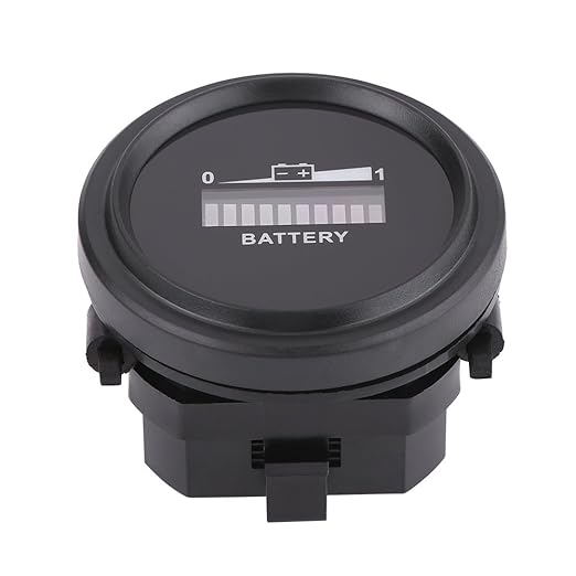Estink LED Battery Indicator Meter, 12V/24V/36V/48V/72V Cart Battery Indicator, Round Status Indicator for Cart