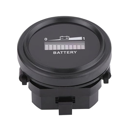 Estink LED Battery Indicator Meter, 12V/24V/36V/48V/72V Cart Battery Indicator, Round Status Indicator for Cart