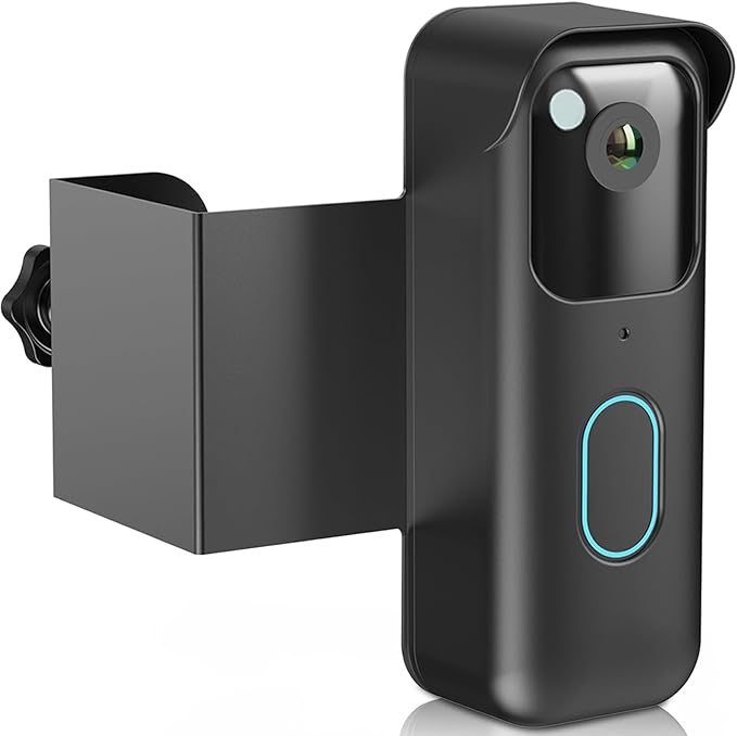 Anti-Theft Blink Doorbell Mount, Drill-Free Door Mount for Blink Video Doorbell (2nd Gen), Doorbell Bracket Holder with Rain Cover Not Block Doorbell Sensor Easy to Install for Business, Dorm, Rentals