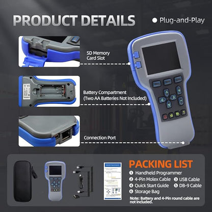 1313-4331 Handheld Programmer for Curtis, OEM Level Handset Programmer Universal Diagnostic & Programming Tool Compatible with 1313-4331, 1313-4431 for Forklifts, Golf Carts, Pallet Jacks, AWP
