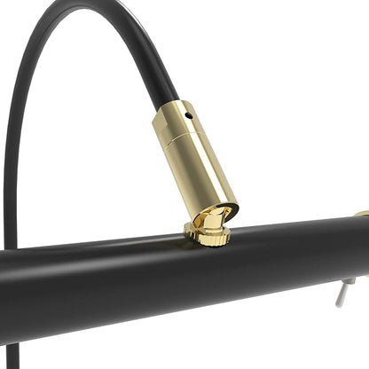 Cocoweb 9 Inch Tru-Slim Black and Brass Picture Light - LED, 2700K, Adjustable Arm, Plug-in, Toggle Switch, Sleek and Compact Design