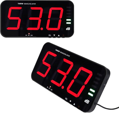 Wall Hanging Sound Level Meter, 30-130 DB Decibel Meter Sound Level Reader 13in Digital Screen Noise Monitoring Device for Office