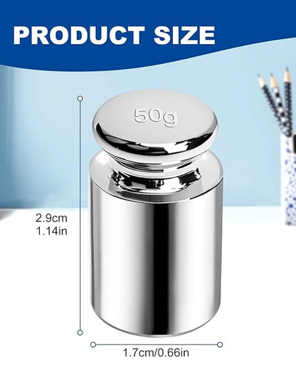 UCEC Calibration Weights for Digital Scale, 50g Gram Weights, Precision Stainless Steel Balance Scale Calibration Weight for Lab Educational Science