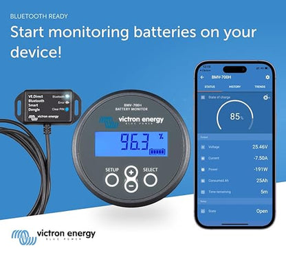 Victron Energy BMV-700H Battery Monitor with Shunt & Display - 60-385 VDC - Grey