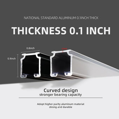 Curtain Track for Ceiling or Wall, Heavy Duty Aluminum Alloy with Smooth Sliding, Easy to Install, White, 3ft To 18ft