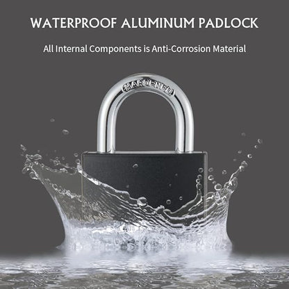 Covered Aluminum Padlock with Key, 8 Pack 1-9/16" Padlocks with Same Key，Key Lock for Outdoors