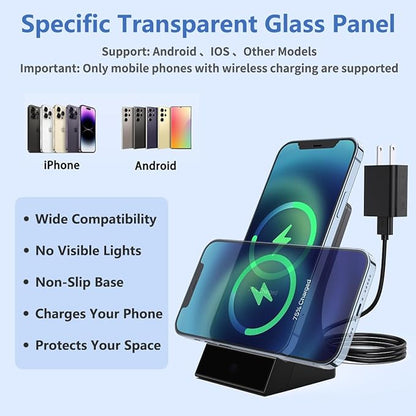 LIZVIE Phone Charger, 120° Wide-Angle View App Control/Motion Detection/Night Vision/Loop SD Storage Wireless Charging 2.4G WiFi Nanny Cam for Office Indoor Security.