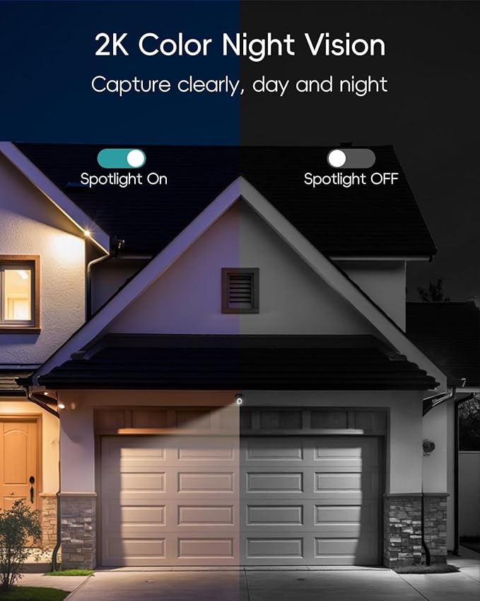 ZUMIMALL Cameras for Home Security 2-Pack (Black) - 2.4G/5G WiFi, Wired Camera for 24/7 Recording | Motion & Noise Detection, Auto Tracking, Cloud & No-Monthly-Fee SD Storage | Works with Alexa Google