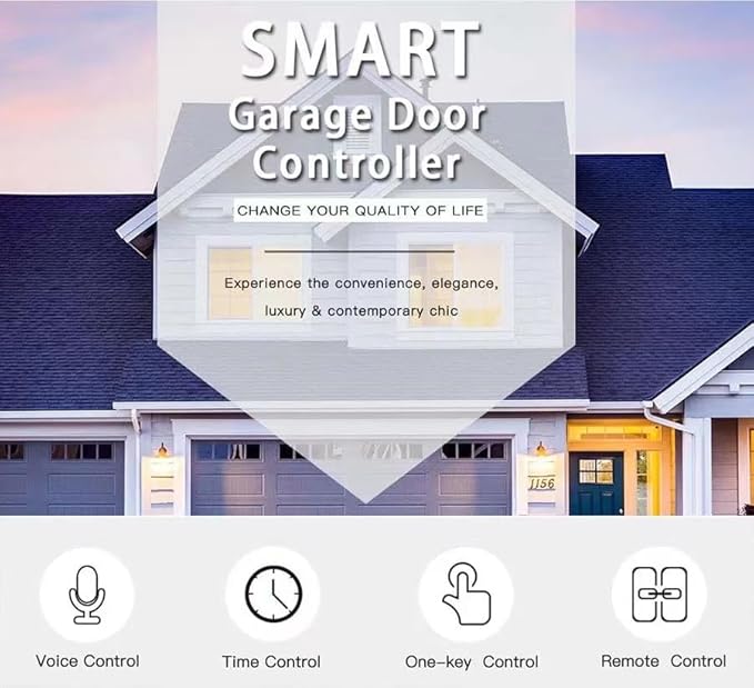 Tuya Smart WiFi 5V garage door opener controller Garage Open Close Monitor,wireless APP Remote Control Magnetic Door sensor,Compatible with Alexa Echo Google Home
