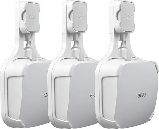 Wall Mount Holder for EERO Pro 6 Mesh WiFi System, Space Saving Outlet Wall Mount Bracket for EERO Pro 6 Router with Cord Management and Easily Moved(3 Pack)