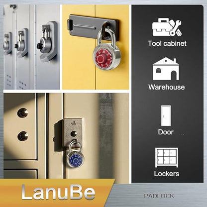 LanuBe Lock Standard Dial Combination Lock, 2 in. Wide, with Different Combinations, Black Turnplate, Pack of 24; Lock for School, Employee, Gym & Sports Locker, Case, Toolbox, and so on