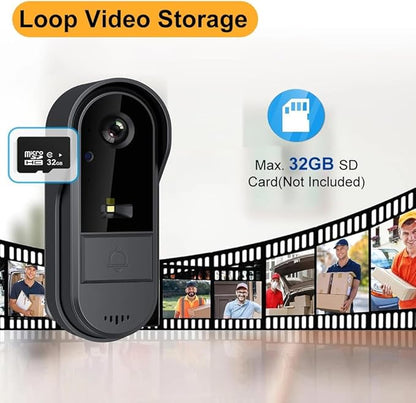 Door Bell Camera Wireless No Subscription with Monitor for Apartment, Timbre con Camara 1080P No App/WiFi Needed, Video Intercom 2-Way Talk,Waterproof Door Bell with Recording & Night Vision