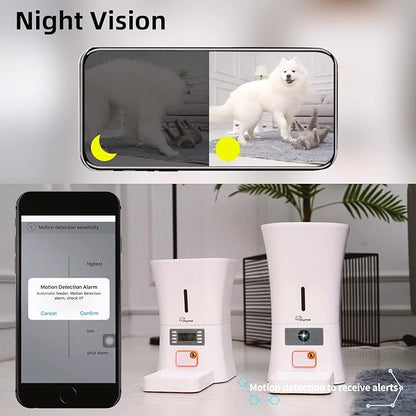 12L 5G WiFi Aautomatic Dog Feeder Large Breed & Automatic cat feeders 1080P Full HD Pet Camera Treat Dispenser Food Dispenser