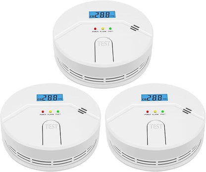 3 Packs, Smoke and CO Alarm,Smoke and Carbon Monoxide Detector,2 in 1,Smoke Detector Carbon Monoxide Detector Combo,85 db Alarm