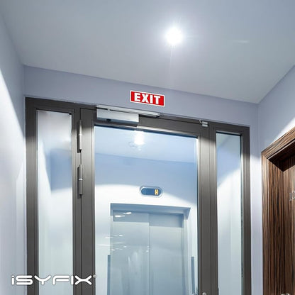iSYFIX Exit Sign – 12 Pack 12x4 Inch – 100% Rust Free .040 Aluminum Signs, Laminated for Ultimate UV, Weather, Scratch, Water and Fade Resistance, Indoor and Outdoor, Exit Signs for Exterior.