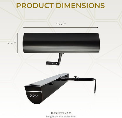 Royal Designs, Inc. Cordless Remote Control LED Picture Light, Dimmable with Timer Function, Oil Rubbed Bronze, 16.75 Inches