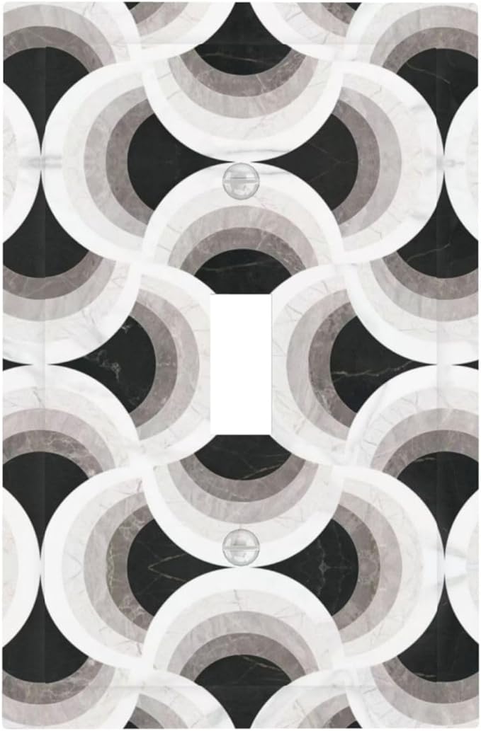 Abstract Art Marble 1 Gang Single Toggle Decorative Light Switch Covers Electrical Faceplate Switch Plates for Bathroom Kitchen Home