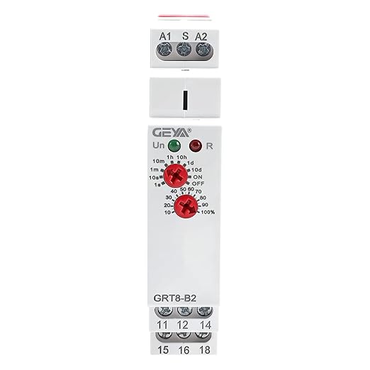GEYA Delay Off Single Function Time Relay 2 Outputs 16A Electronic Power Off Timer Delay Relay(GRT8-B2,AC230V)