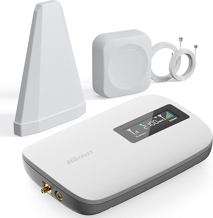 Cell Phone Booster for Home Office | Up to 2500 Sq Ft | Cell Phone Signal Booster Boosts 5G, 4G LTE for All U.S. Carriers—Verizon, AT&T, T-Mobile&More | HD Display | App Support | FCC Approved