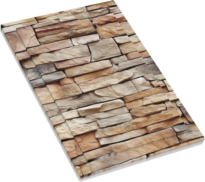 Light Switch Cover Plate Stone Textured Brown Brick Natural Stone 1 Gang No Device Blank Electrical Wall Plates Faceplate Decorative Switch Plate For Farmhouse Cabin Decor