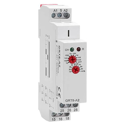 Time Relay GRT8-A2 Delay On Timer Switch, 16A 230V Adjustable Timer Relay in Din Rail for Industrial Grade Waterproof and Dustproof Design