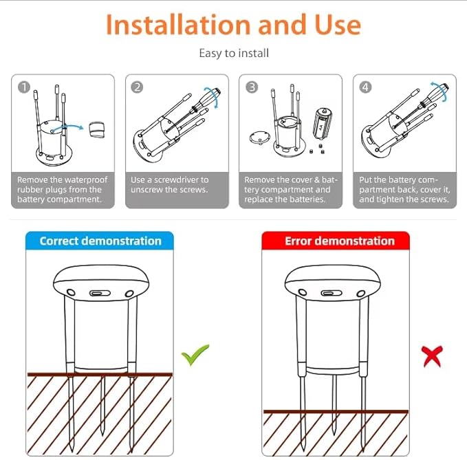 Solar Powered Wireless Zigbee Soil Moisture and Temperature Sensor for Plants, Garden, Lawn. Remotely View Status and Set Alarms via its smaryphone Mobile App (Requires Tuya hub)