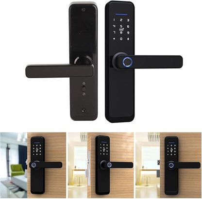 Smart Digital Door Lock, Keyless Entry Touch Keypad Deadbolt, Black, Adjustable Direction - High Security Fingerprint & Password Access, Multiple Unlock Methods, Suitable for