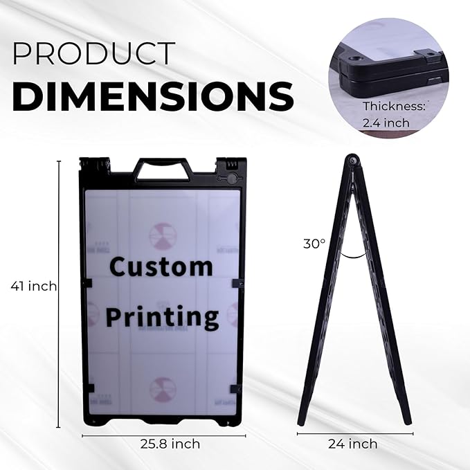 Outdoor A-Frame Sandwich Sign Board, 24"x36" Water-Filled, Double-Sided Customizable Panel for Outdoor Advertising