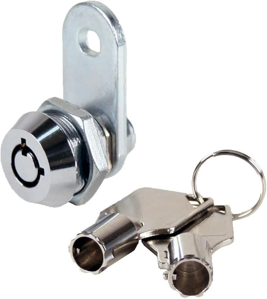 Kingsley Tubular Cam Lock with 3/8" Cylinder-Chrome Finish, Keyed Alike