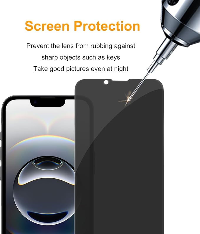 PEHAEL 3Pack for iPhone 16e/14/13/13 Pro Privacy Screen Protector Full Coverage Anti-Spy Tempered Glass Film 9H Hardness Easy Installation Bubble Free [6.1 inch]