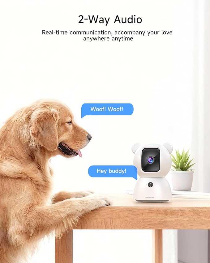 2.5K Cameras for Home Security, Non-Subscription AI Human/Pet/Crying Detection, 4MP Dog/Cat/Pet Camera Indoor with Phone App, Pan Tilt 2.4G WiFi Indoor Cameras, IR Night Vision, 2-Way Audio, 2 Pack