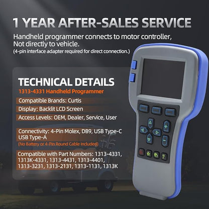 1313-4331 Handheld Programmer for Curtis, OEM Level Handset Programmer Universal Diagnostic & Programming Tool Compatible with 1313-4331, 1313-4431 for Forklifts, Golf Carts, Pallet Jacks, AWP