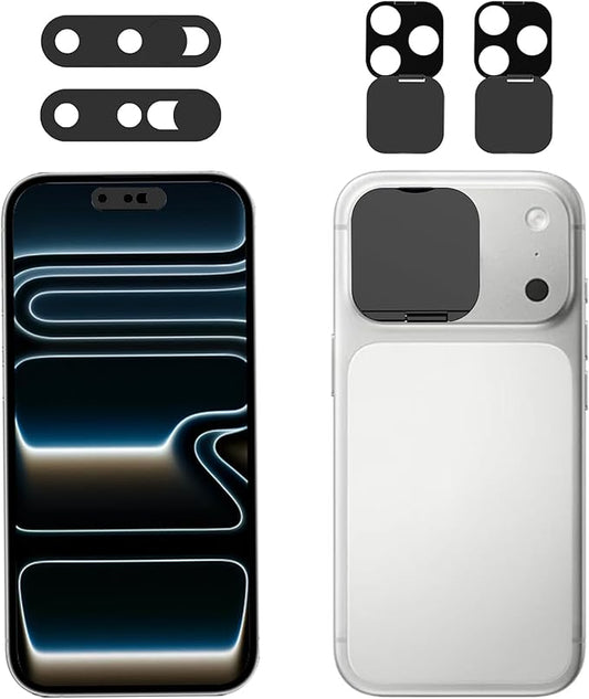 Front Camera Cover Compatible for iPhone 17Pro /17 Pro Max with Rear Lens Cover,Protect Privacy and Security But Not Affect Facial Recognition(2Pack)-2025 Updated Version Black