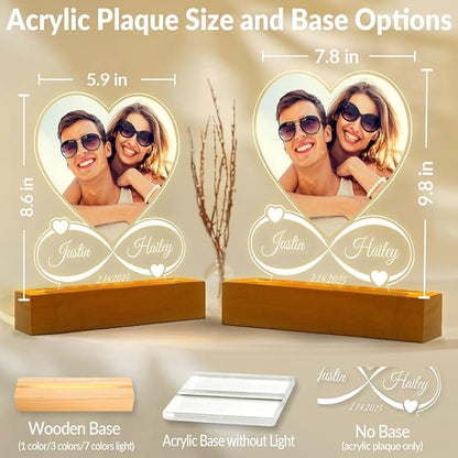Custom Picture Frame, Customized Picture Frames, Custom Photo Frames, Personalized Photo Frame, Anniversary Valentines Day Gifts for Her Him Women Men Girlfriend Boyfriend Couple Mom Dad Family Pet