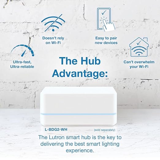 Lutron Caseta Original Smart Dimmer Switch (Lutron Smart Hub Required), for LED Lights, 150 Watt, Single-Pole/3-Way, No Neutral Required, PD-6WCL-LA, Light Almond
