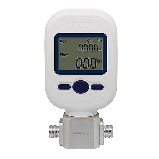 Digital Gas Flow Meter for Air, Portable Gas Mass Nitrogen Oxygen Flow Rate Meter, Compressed Air Digital Display Tester (MF5708 (0-100L/min))