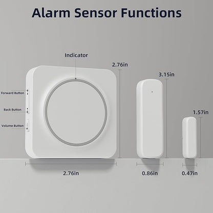 Door Chime, Door Sensor Chime When Door Opens, BITIWEND Door Entry Alarm for Business/Home/Office/Store, 600 FT Range, 32 Chimes 5 Adjustable Volume Door Ringer Alert 1Sensor + 1Receivers White