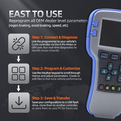 1313-4331 Handheld Programmer for Curtis, OEM Level Handset Programmer Universal Diagnostic & Programming Tool Compatible with 1313-4331, 1313-4431 for Forklifts, Golf Carts, Pallet Jacks, AWP
