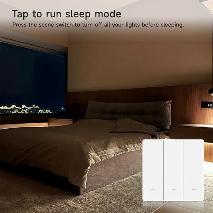 ZigBee3.0 Smart Switch 3 Gang Wireless Scene Switch, ZigBee Smart Light Switch Need Zigbee Hub Work with Tuya Smart Life APP Smart Button Scene Remote for Tuya Smart Home Devices (3 Gang)