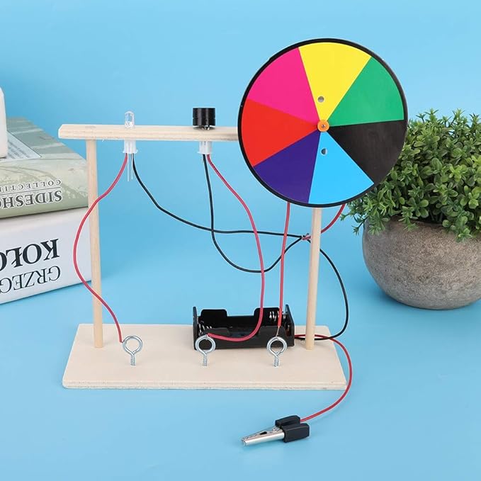 Physics Experiment Toy Educational Science Kit for Kids Sound Light Electrical Circuit Learning Wooden STEM Project Children School Laboratory Hands On Activity