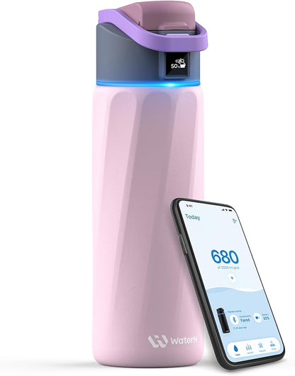 BOOST Smart Water Bottle that Reminds You to Drink, 24oz BPA-Free Stainless Steel Vacuum Insulated Bottle, Wide Mouth Water Tracker Bottle with APP, Ideal Gift for Christmas, New Year