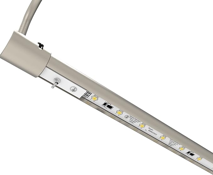 Cocoweb 21 Inch Tru-Slim Satin Nickel Picture Light - LED, 2700K, Adjustable Arm, Plug-in, Toggle Switch, Sleek and Compact Design