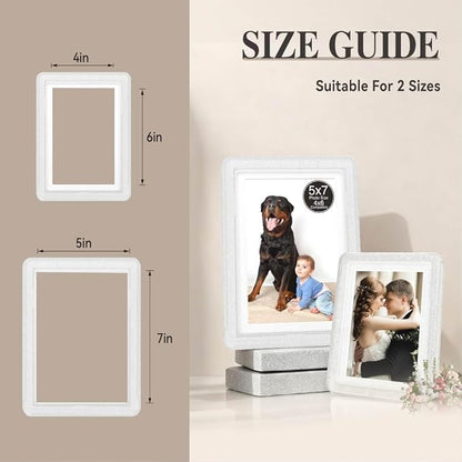 Crystal 5x7 Picture Frame with Acrylic Front 10 Pack, ABS Frame for 5x7 or 4x11 Photos, Shatterproof UV-Resistant Tabletop Photo Frame, Vertical/Horizontal Display for Home Décor